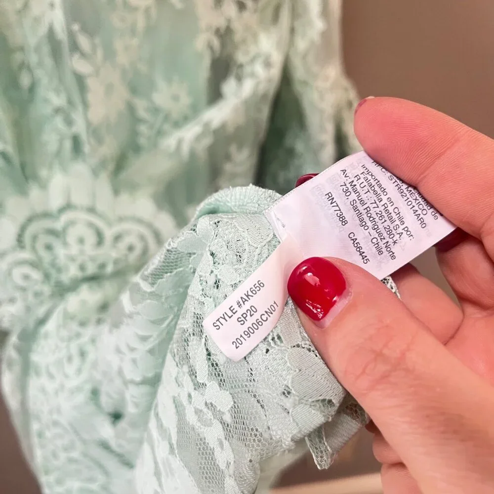 New J. Crew Three-quarter-sleeve‎ dress in chantilly lace Mint Green- Sz. 0